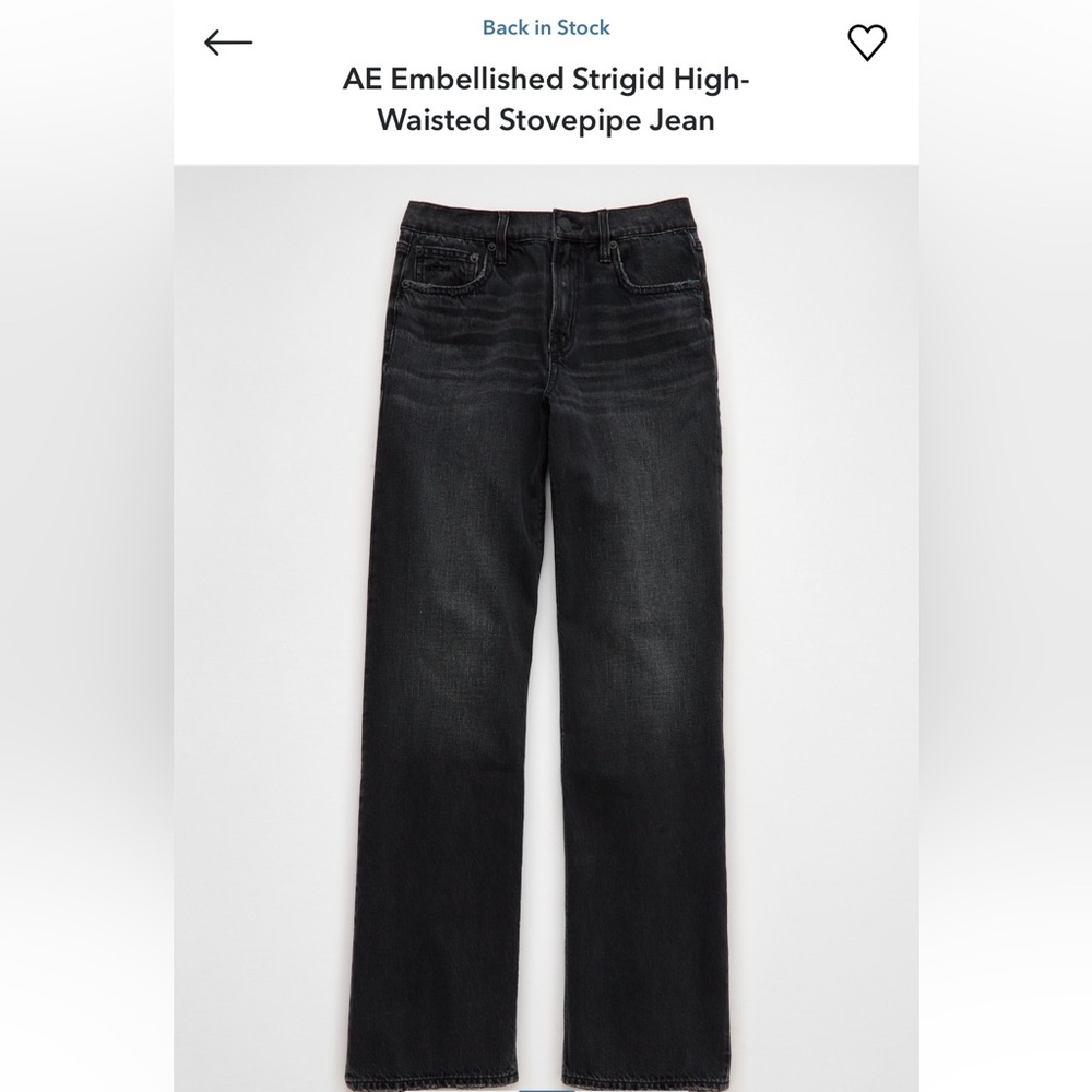 AE stovepipe black jeans 10/regular
